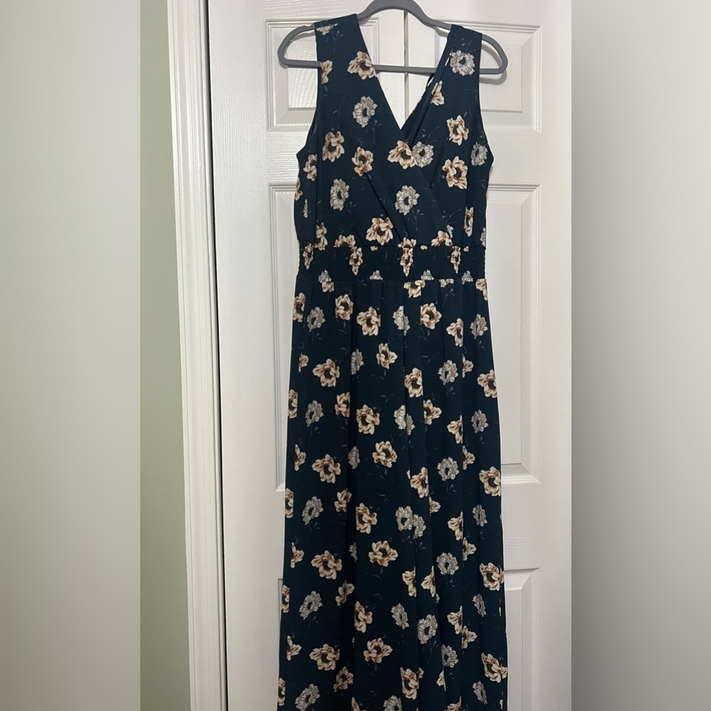 APT 9 Navy Blue Floral Jumpsuit Size L
